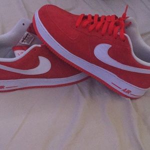 Red suede Air Force 1 Low
